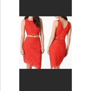 Bebe crop top & skirt set